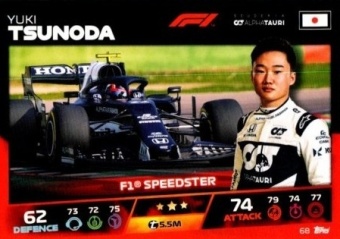 Yuki Tsunoda Topps F1 Turbo Attax 2021 F1 Base #68