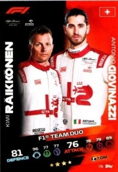 Kimi Raikkonen & Antonio Giovinazzi Topps F1 Turbo Attax 2021 F1 Base #78