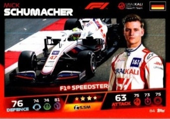 Mick Schumacher Topps F1 Turbo Attax 2021 F1 Base #84