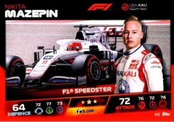 Nikita Mazepin Topps F1 Turbo Attax 2021 F1 Base #86