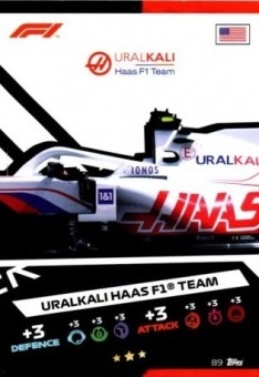 Uralkali Haas F1 Topps F1 Turbo Attax 2021 F1 Base #89