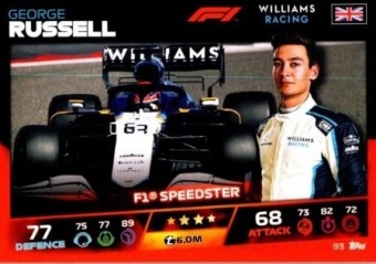 George Russell Topps F1 Turbo Attax 2021 F1 Base #93