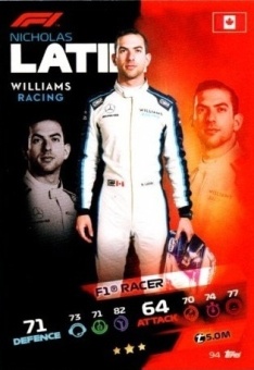 Nicholas Latifi Topps F1 Turbo Attax 2021 F1 Base #94