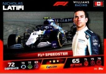 Nicholas Latifi Topps F1 Turbo Attax 2021 F1 Base #95