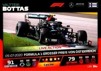 Valtteri Bottas Topps F1 Turbo Attax 2021 Live Action #133
