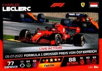 Charles Leclerc Topps F1 Turbo Attax 2021 Live Action #134