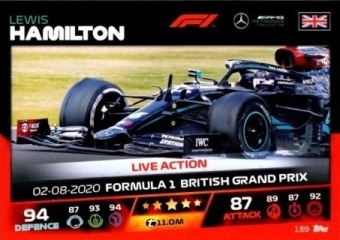 Lewis Hamilton Topps F1 Turbo Attax 2021 Live Action #139