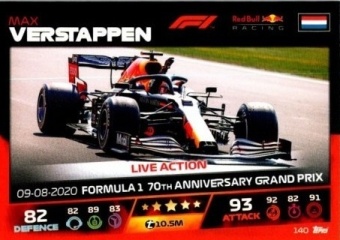 Max Verstappen Topps F1 Turbo Attax 2021 Live Action #140