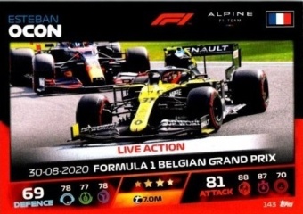 Esteban Ocon Topps F1 Turbo Attax 2021 Live Action #143