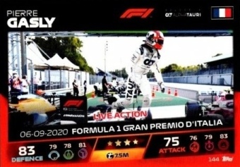 Pierre Gasly Topps F1 Turbo Attax 2021 Live Action #144
