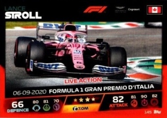 Lance Stroll Topps F1 Turbo Attax 2021 Live Action #145