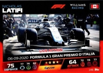 Nicholas Latifi Topps F1 Turbo Attax 2021 Live Action #146