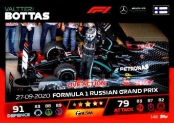 Valtteri Bottas Topps F1 Turbo Attax 2021 Live Action #148