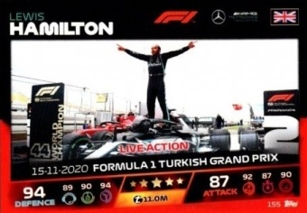 Lewis Hamilton Topps F1 Turbo Attax 2021 Live Action #155