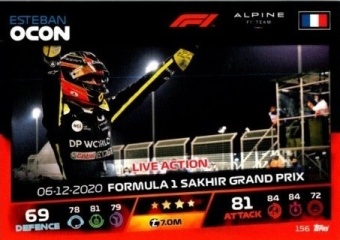 Esteban Ocon Topps F1 Turbo Attax 2021 Live Action #156