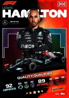 Lewis Hamilton Topps F1 Turbo Attax 2021 Quality Qualifier #160