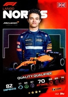 Lando Norris Topps F1 Turbo Attax 2021 Quality Qualifier #162