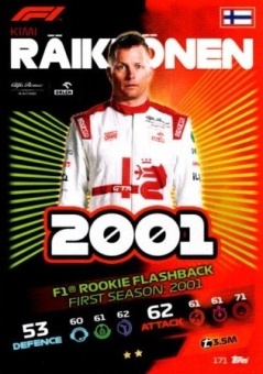 Kimi Raikkonen Topps F1 Turbo Attax 2021 F1 Rookie Flashback #171
