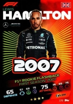 Lewis Hamilton Topps F1 Turbo Attax 2021 F1 Rookie Flashback #172