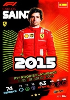 Carlos Sainz Topps F1 Turbo Attax 2021 F1 Rookie Flashback #177