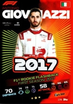 Antonio Giovinazzi Topps F1 Turbo Attax 2021 F1 Rookie Flashback #178
