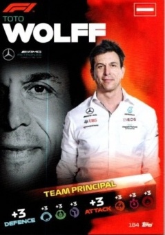Toto Wolff Topps F1 Turbo Attax 2021 F1 Team Principal #184