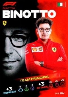Mattia Binotto Topps F1 Turbo Attax 2021 F1 Team Principal #189