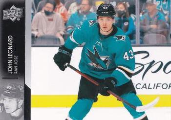 John Leonard San Jose Sharks Upper Deck 2021/22 Series 2 #396
