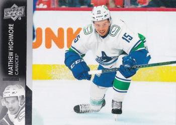 Matthew Highmore Vancouver Canucks Upper Deck 2021/22 Series 2 #426
