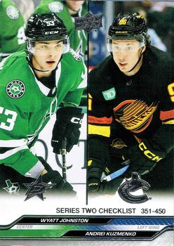 Wyatt Johnston / Andrei Kuzmenko Dallas Stars / Vancouver Canucks Upper Deck 2023/24 Series 2 Checklist #450