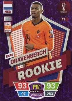 Ryan Gravenberch Netherlands Panini Adrenalyn XL World Cup 2022 Rookie #13