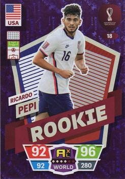 Ricardo Pepi USA Panini Adrenalyn XL World Cup 2022 Rookie #18