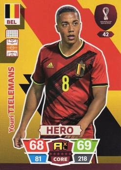 Youri Tielemans Belgium Panini Adrenalyn XL World Cup 2022 Hero #42