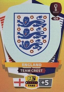 Team Crest England Panini Adrenalyn XL World Cup 2022 Team Crest #104