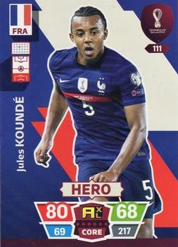 Jules Kounde France Panini Adrenalyn XL World Cup 2022 Hero #111