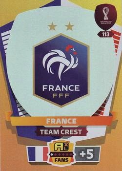 Team Crest France Panini Adrenalyn XL World Cup 2022 Team Crest #113