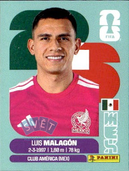 Luis Malagon Mexico samolepka Panini World Cup 2026 #MEX2