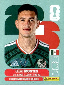 Cesar Montes Mexico samolepka Panini World Cup 2026 #MEX5