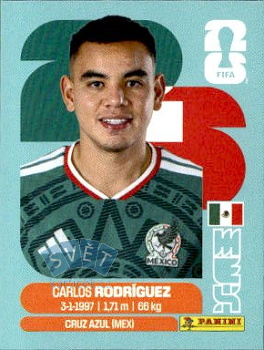 Carlos Rodriguez Mexico samolepka Panini World Cup 2026 #MEX9