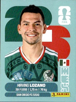 Hirving Lozano Mexico samolepka Panini World Cup 2026 #MEX15