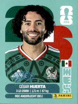 Cesar Huerta Mexico samolepka Panini World Cup 2026 #MEX20