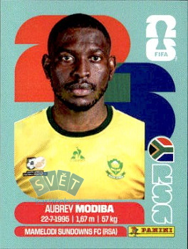 Aubrey Modiba South Africa samolepka Panini World Cup 2026 #RSA4