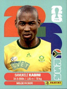Samukele Kabini South Africa samolepka Panini World Cup 2026 #RSA5