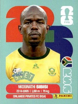 Nkosinathi Sibisi South Africa samolepka Panini World Cup 2026 #RSA10