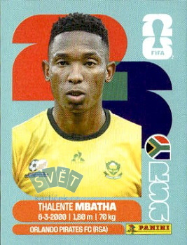 Thalente Mbatha South Africa samolepka Panini World Cup 2026 #RSA12