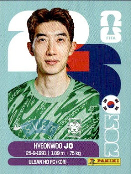 Hyeon-woo Jo South Korea samolepka Panini World Cup 2026 #KOR2