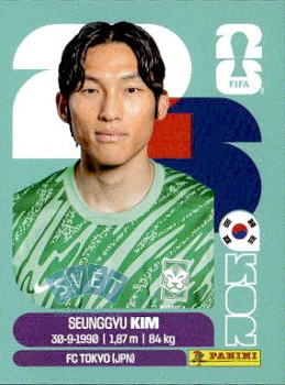 Seung-Gyu Kim South Korea samolepka Panini World Cup 2026 #KOR3