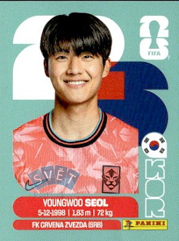 Young-woo Seol South Korea samolepka Panini World Cup 2026 #KOR6