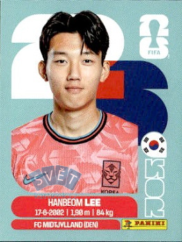 Han-beom Lee South Korea samolepka Panini World Cup 2026 #KOR7