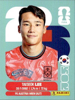Tae-seok Lee South Korea samolepka Panini World Cup 2026 #KOR8